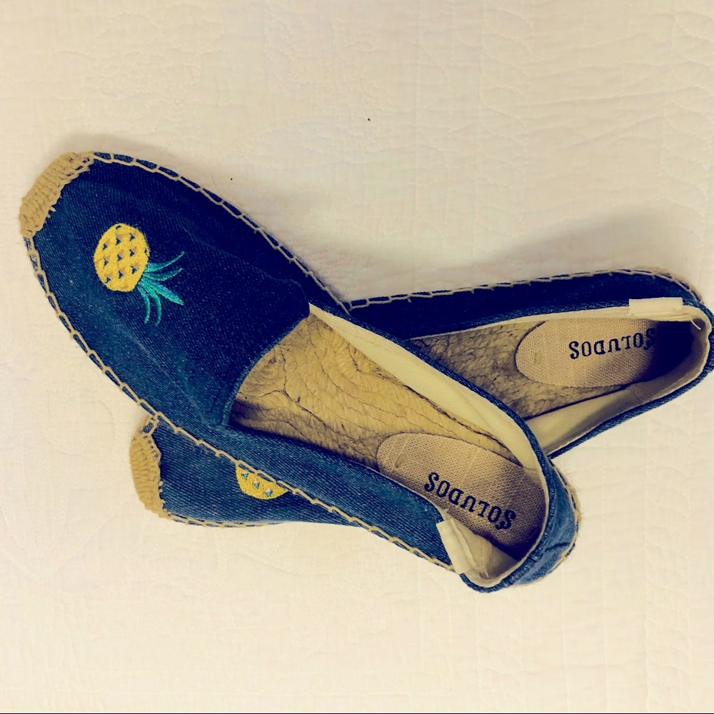 Soludos Denim Pineapple shoes Sz 8 - Picture 6 of 8